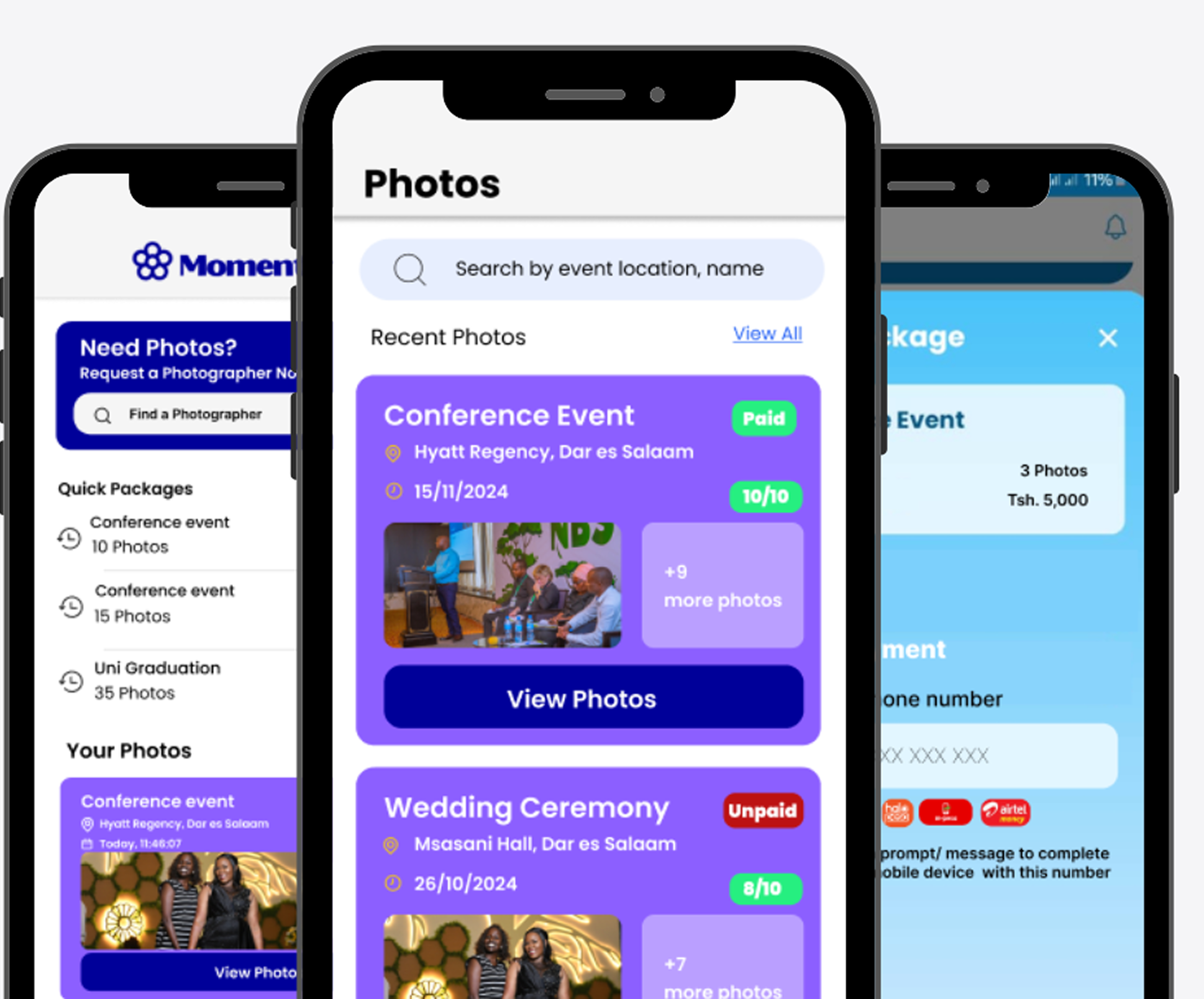 Momentam App Screenshots